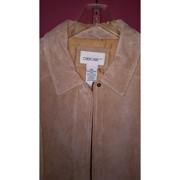 CHEROKEE SUEDE COAT JACKET WOMENS XL LEATHER POCKETS LINED FULL ZIP Y2K - Picture 2 of 5